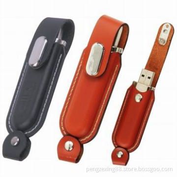 Metal Leather USB Flash Disk (PZE506)